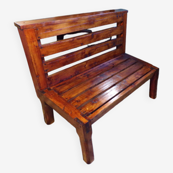 1950 slatted pine bench