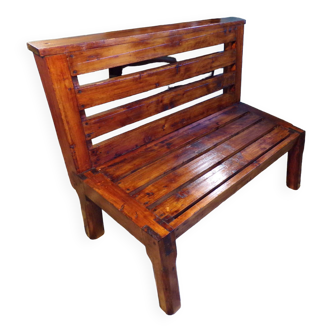 1950 slatted pine bench