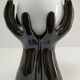 Black ceramic and opaline design hand lamp 90s