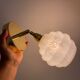 Vintage globe wall lamp in white clichy glass