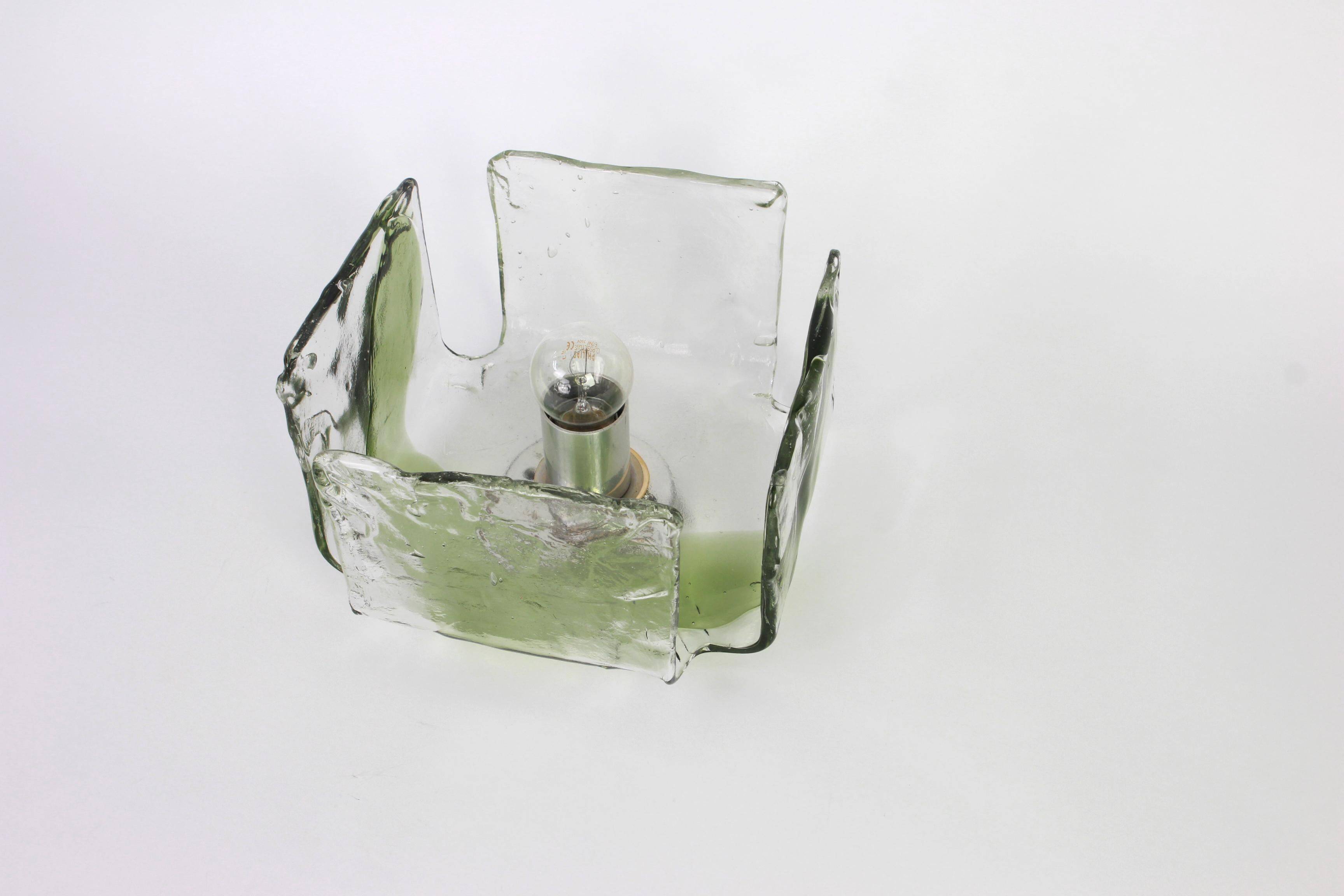 Large glass wall lamp designed by Carlo Nason for Kalmar, 1960s.