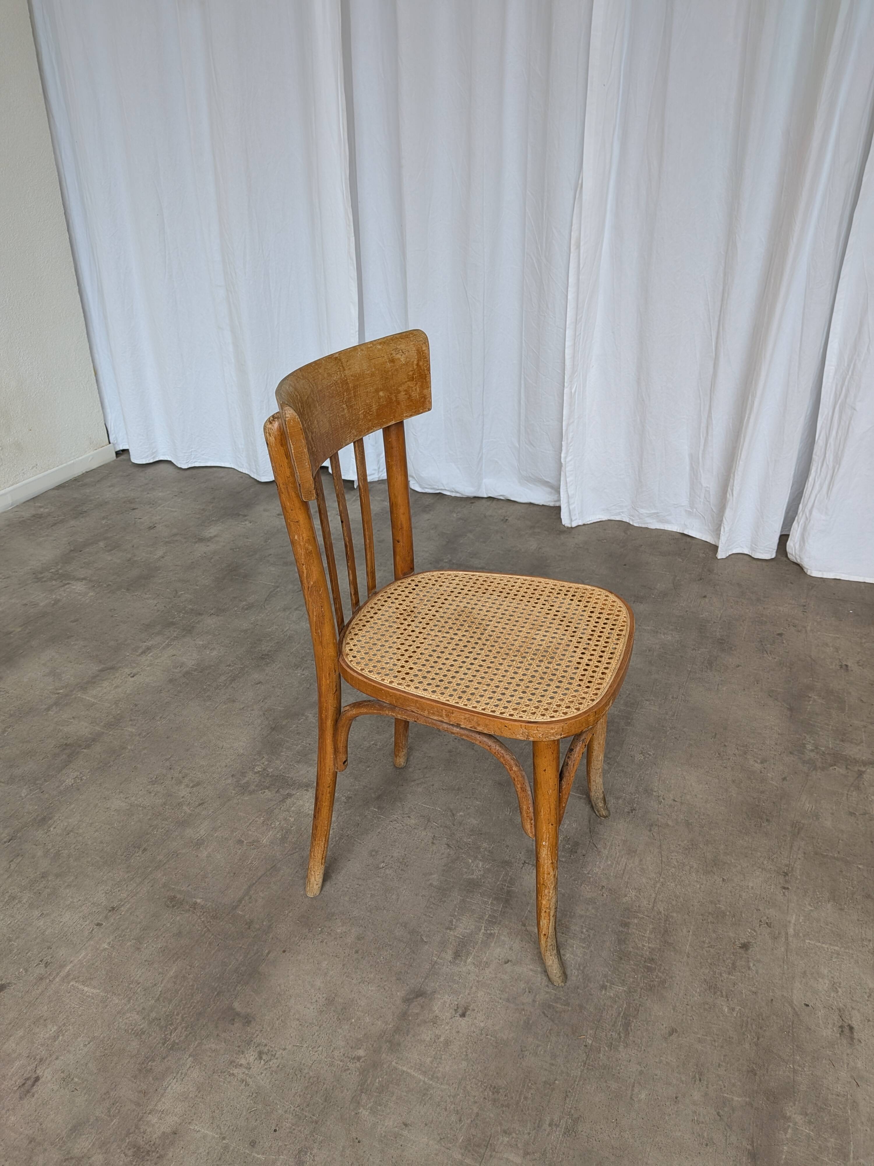 Vintage Cane Seat Dining Chair: 1970s Yugoslavia, Boho Interior