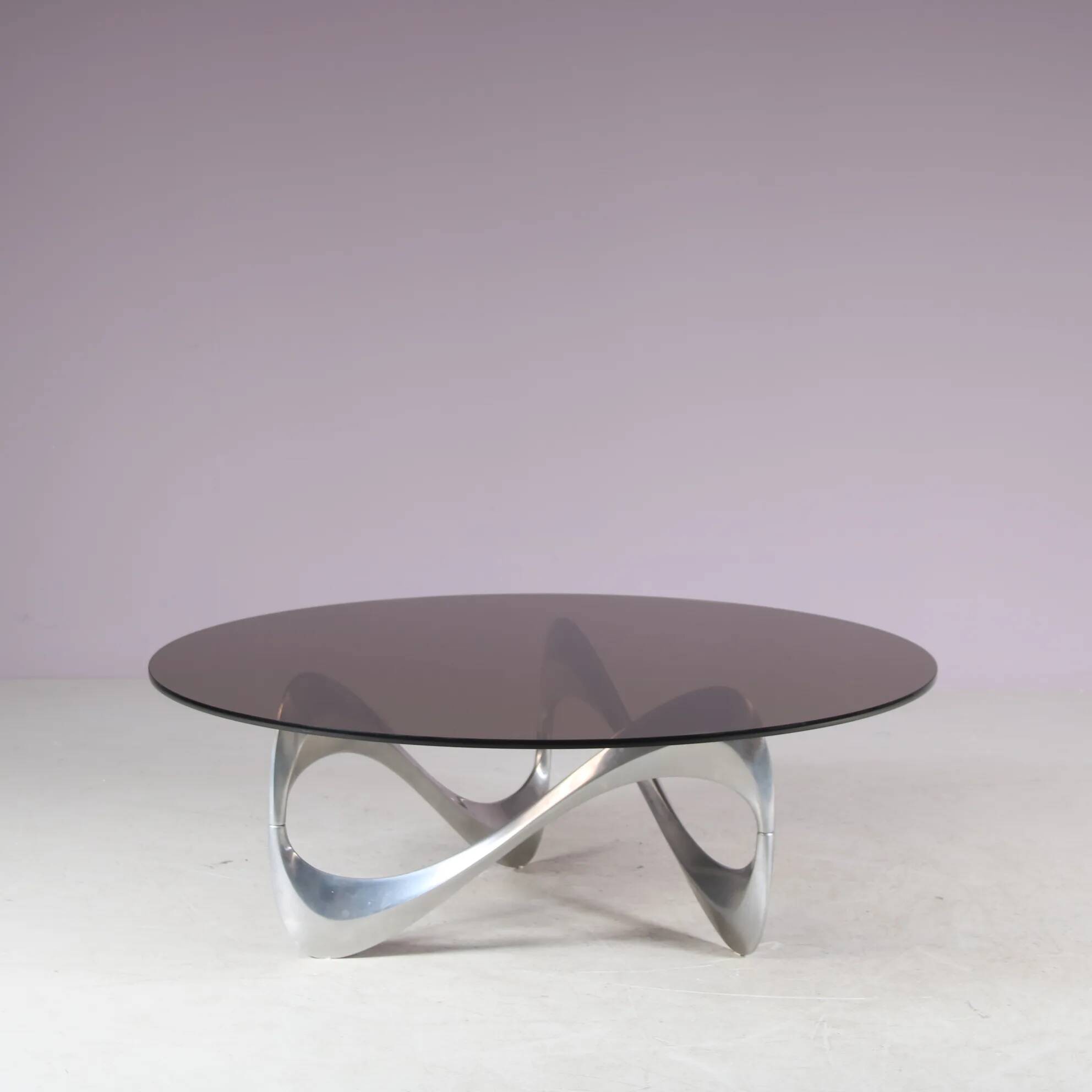 1970s "Snake" coffee table by Knut Hesterberg for Ronald Schmidt, Germany