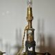 Pair of Napoleon III bronze and glass lamps