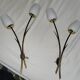 Paire appliques vintage Lunel roseaux 1960