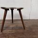Triangular pedestal table small red table asymmetrical shape vintage tripod plant door