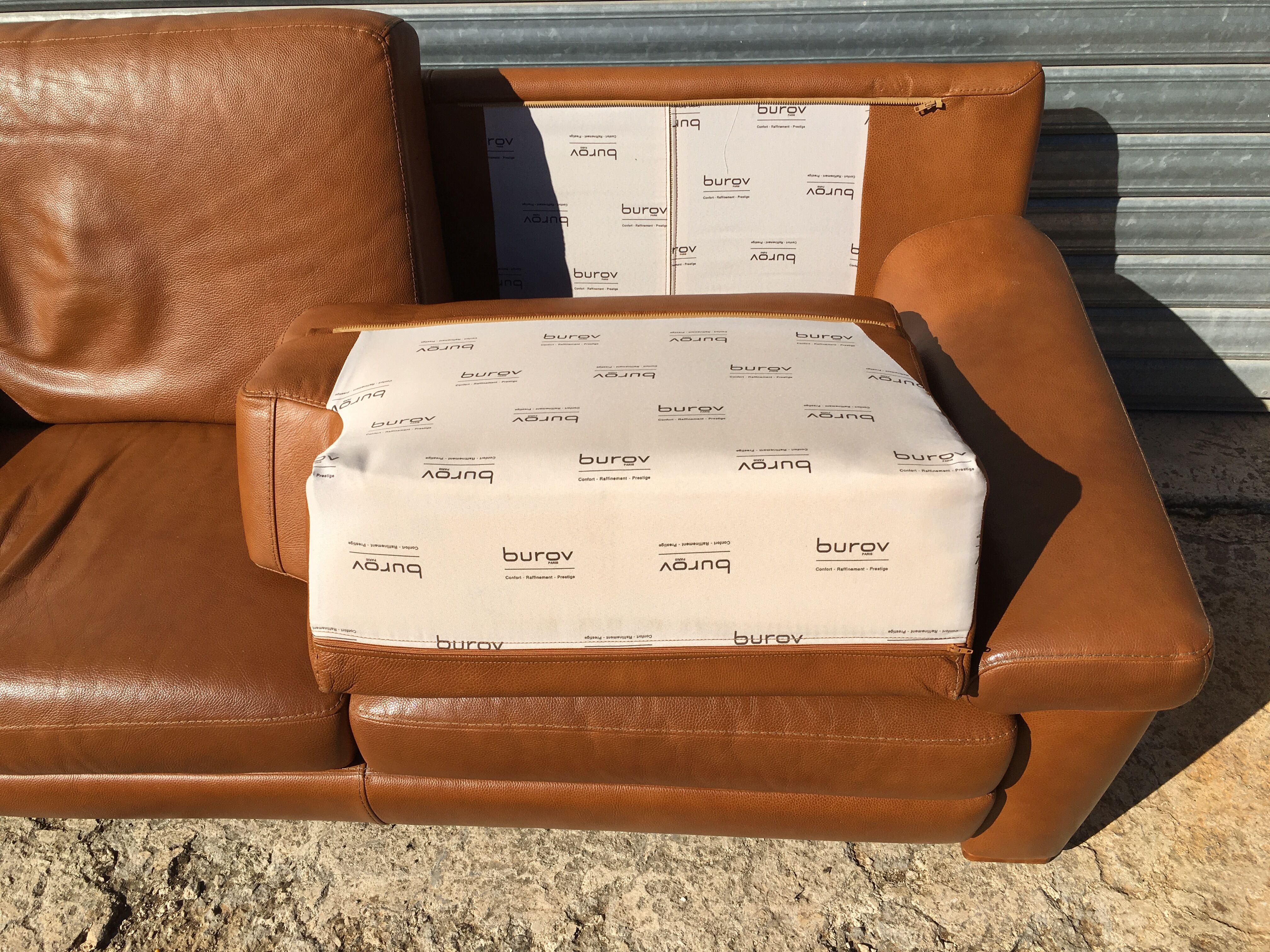 Leather sofa 1980 Burov