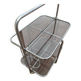 Vintage iron and smoked glass serving trolley