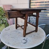 Antique folk art oak table or bedside table