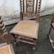 4 Henri II style chairs with twisted columns and cane seats