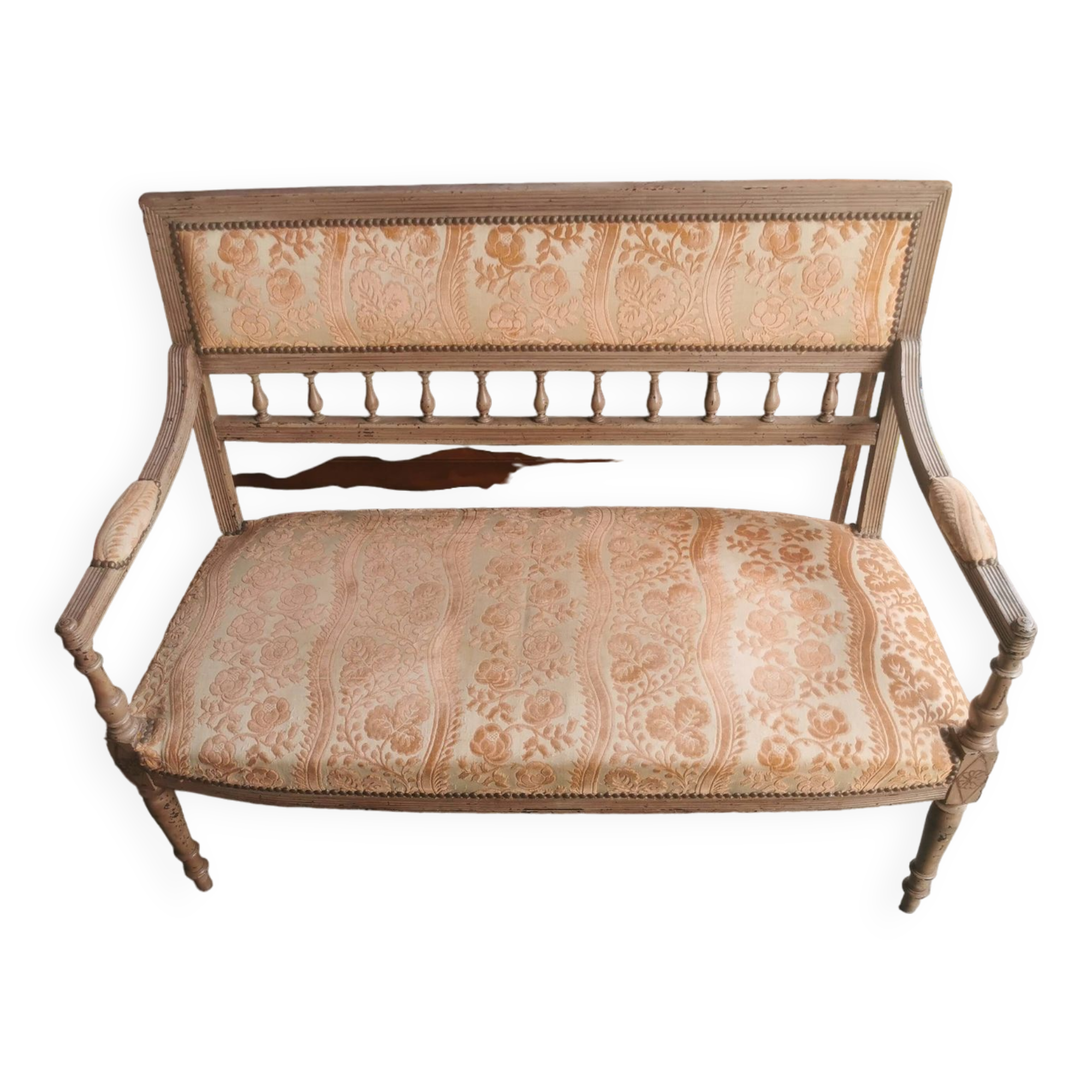 Bench decorated with flowers