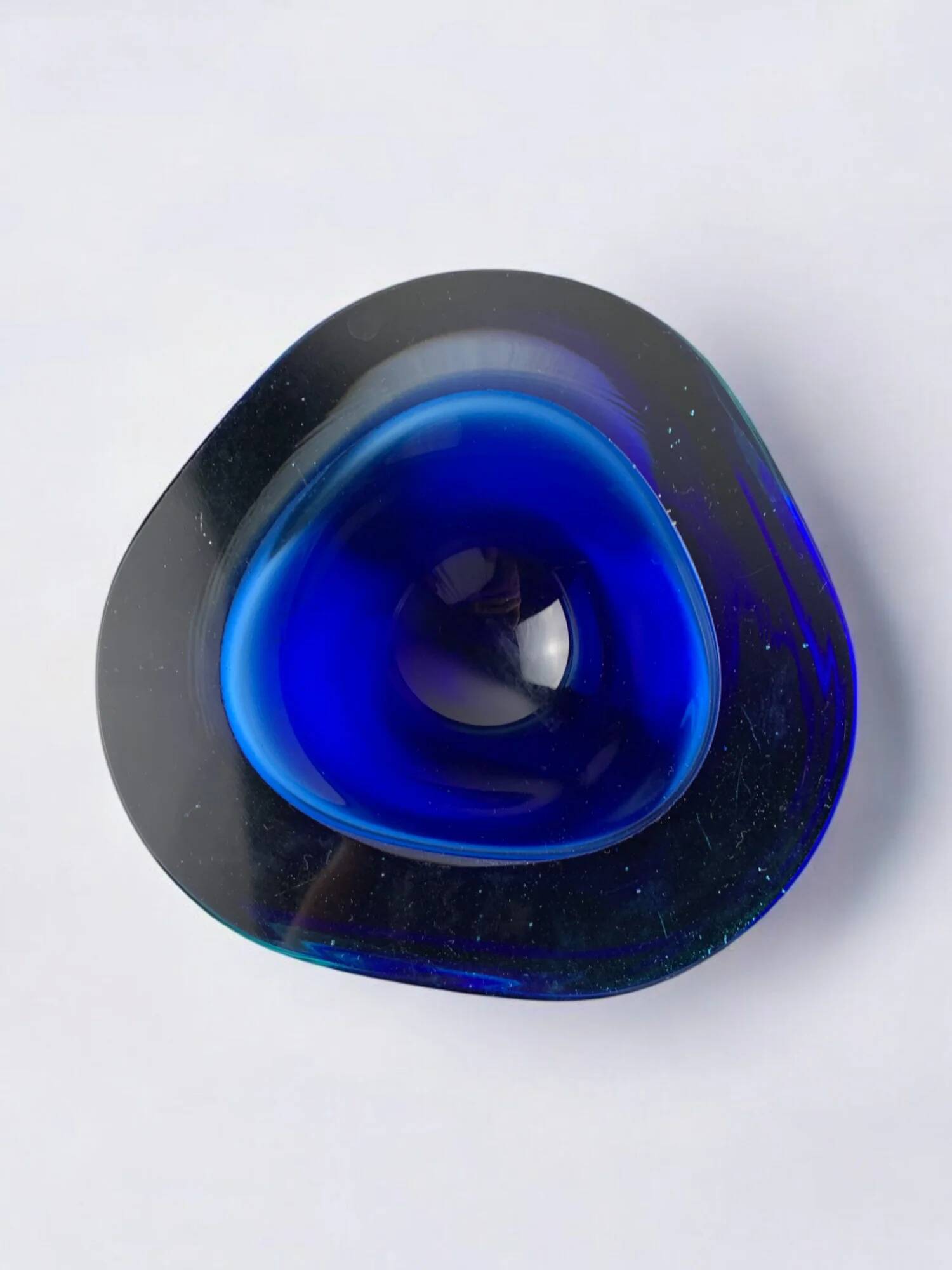 Blue Sommerso bowl by Seguso, Murano glass, Italy, 1970s