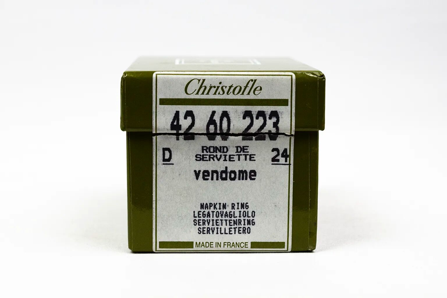 Christofle Vendôme silver-plated napkin ring – New in its box