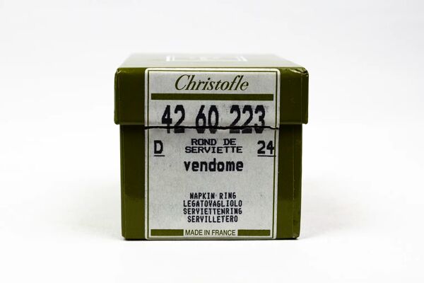 Rond de serviette Christofle Vendôme en métal argenté – Neuf dans sa boîte