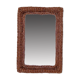 Vintage rectangular woven rattan wall mirror
