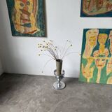 Brushed stainless steel console pedestal 1970