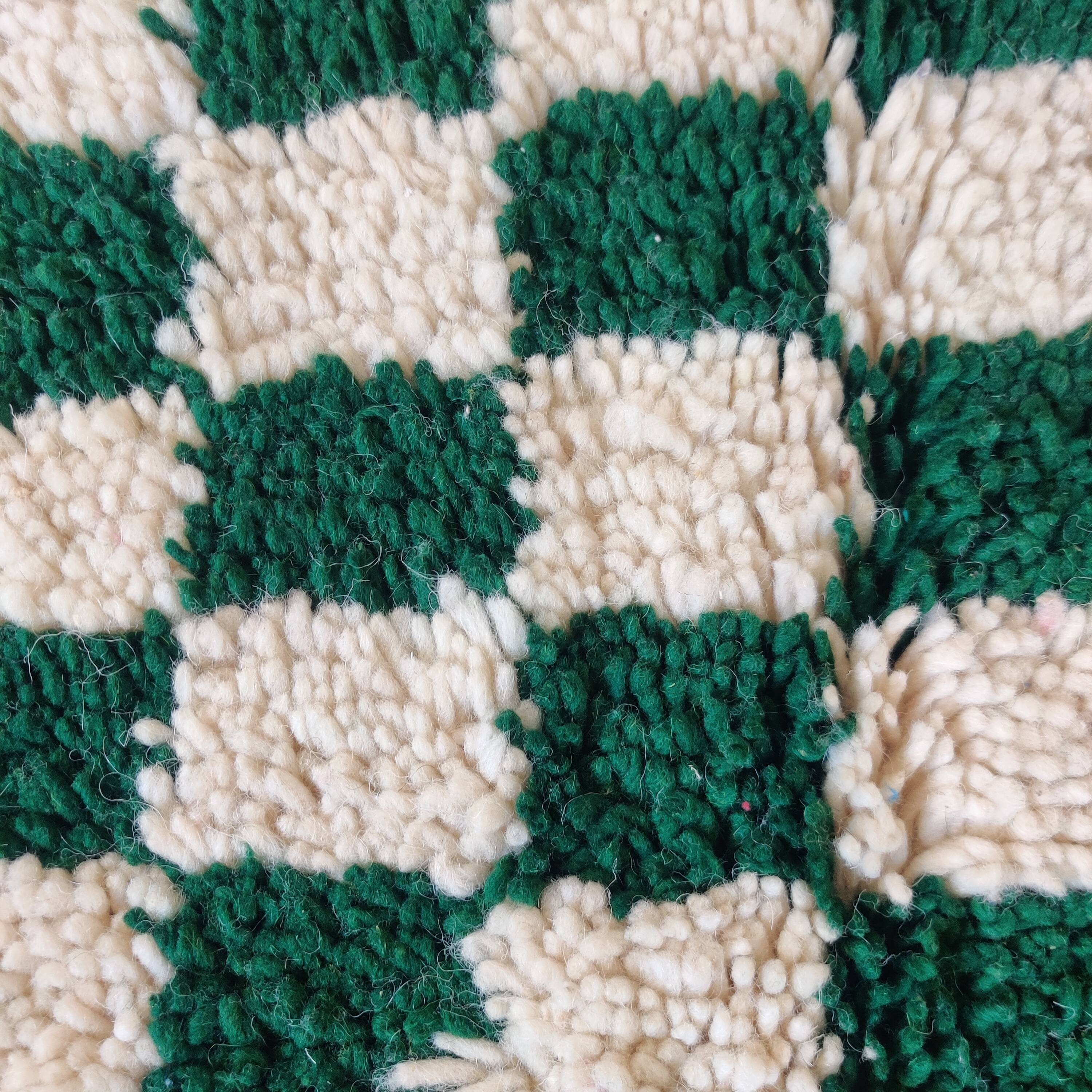 Small Berber rug with green tiles