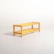 Scandinavian bamboo and rattan bench, second half of the 20th century