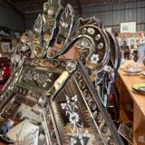 Grand miroir vénitien ancien à pare-close – début XXᵉ siècle