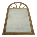 Mirror in bamboo and vintage rattan deco, 61x37 cm