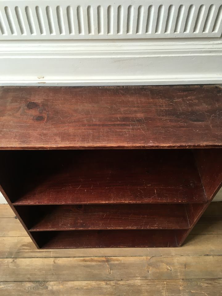 Library shelves vintage solid wood