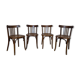 Set of 4 antique Thonet curved wood bistro chairs