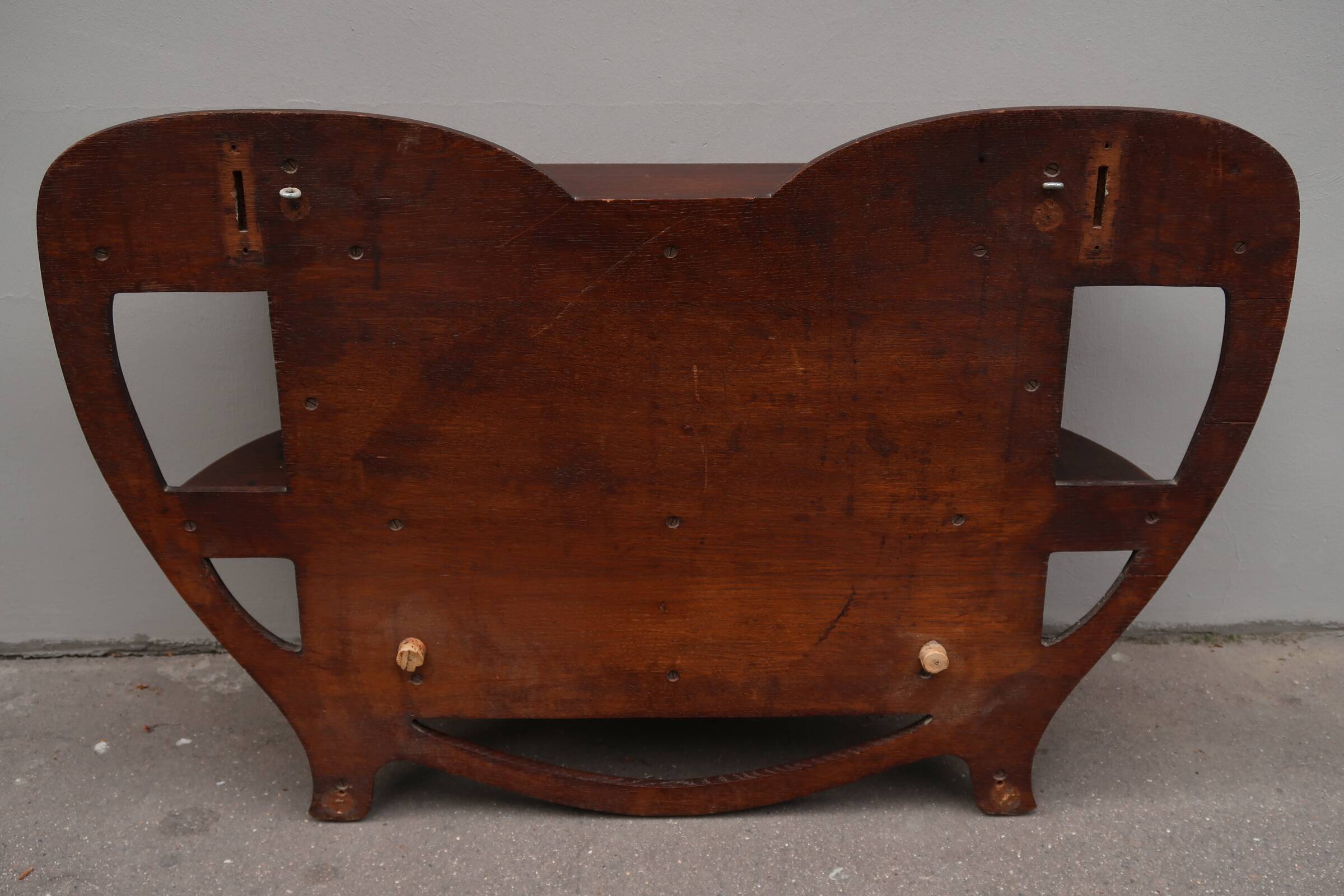 Large shelf 1900 Art Nouveau in solid oak