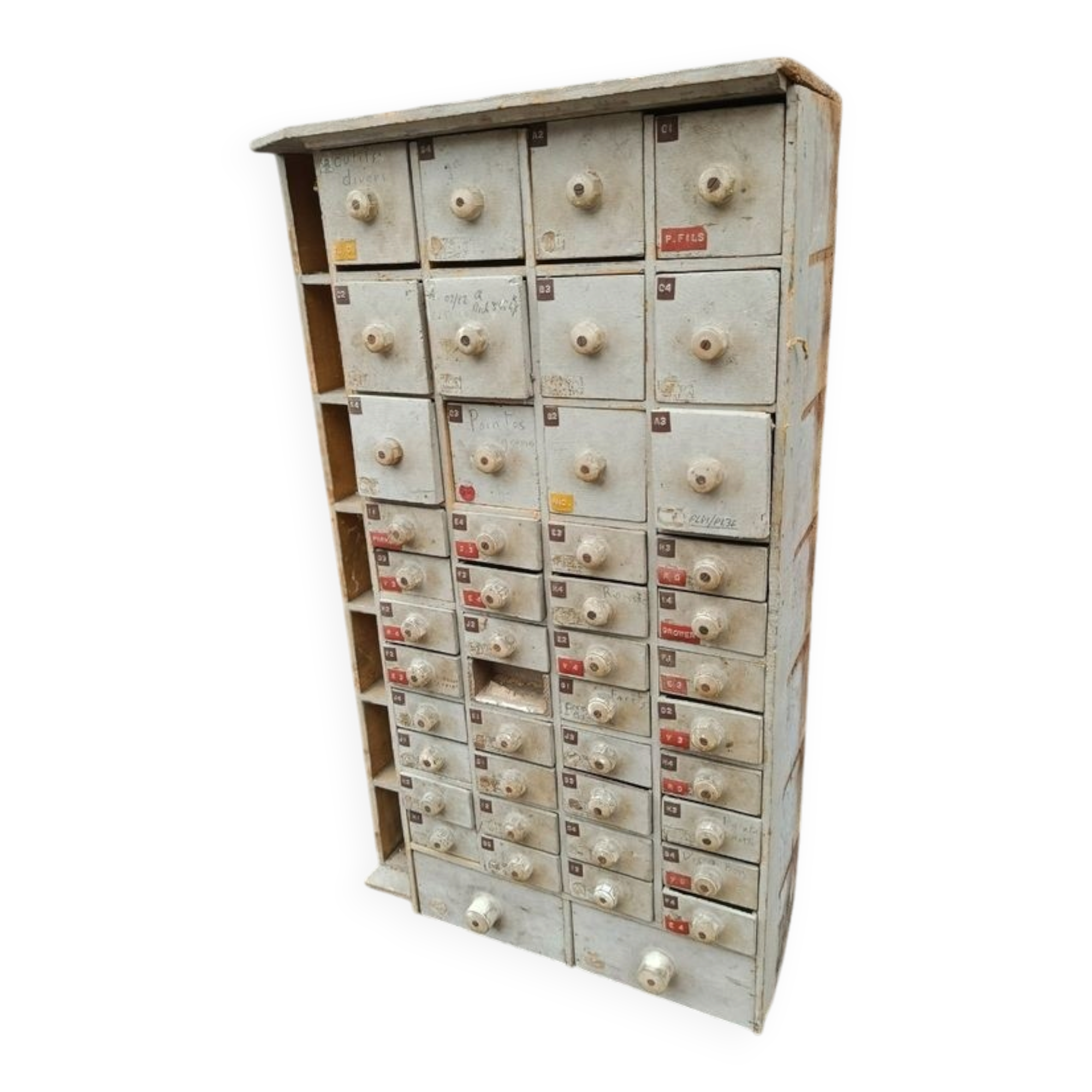 Small antique wooden workshop furniture delivered.