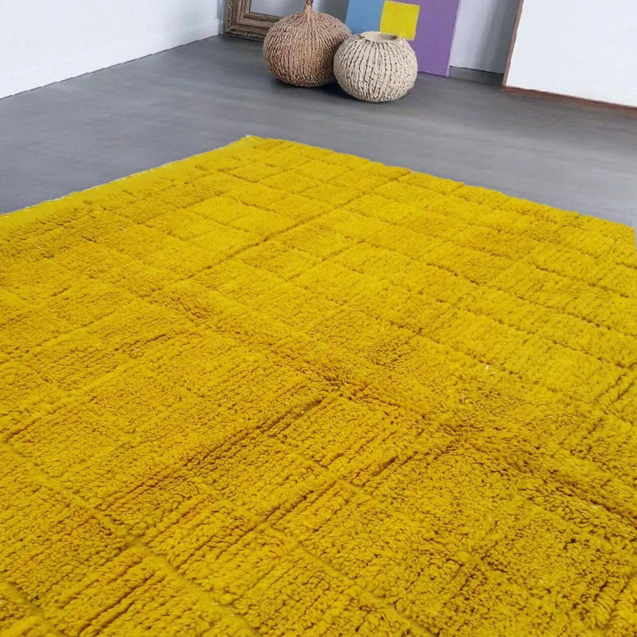Moroccan rug made of natural wool, handmade, 2.5x1.5 m.
