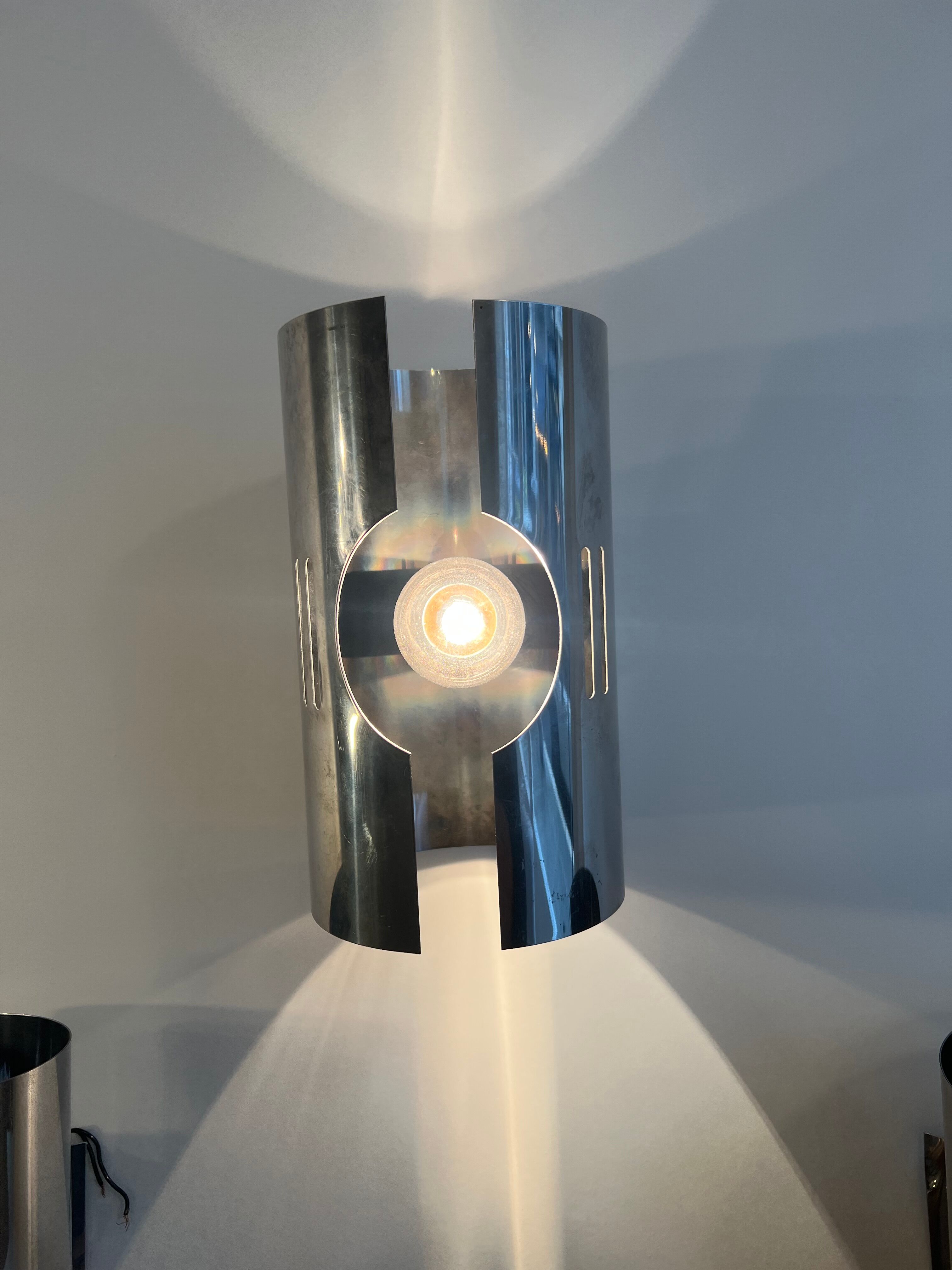Suite of three design wall lamps 1970 Space Age