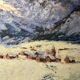 Table, winter landscape under snow 50/60s