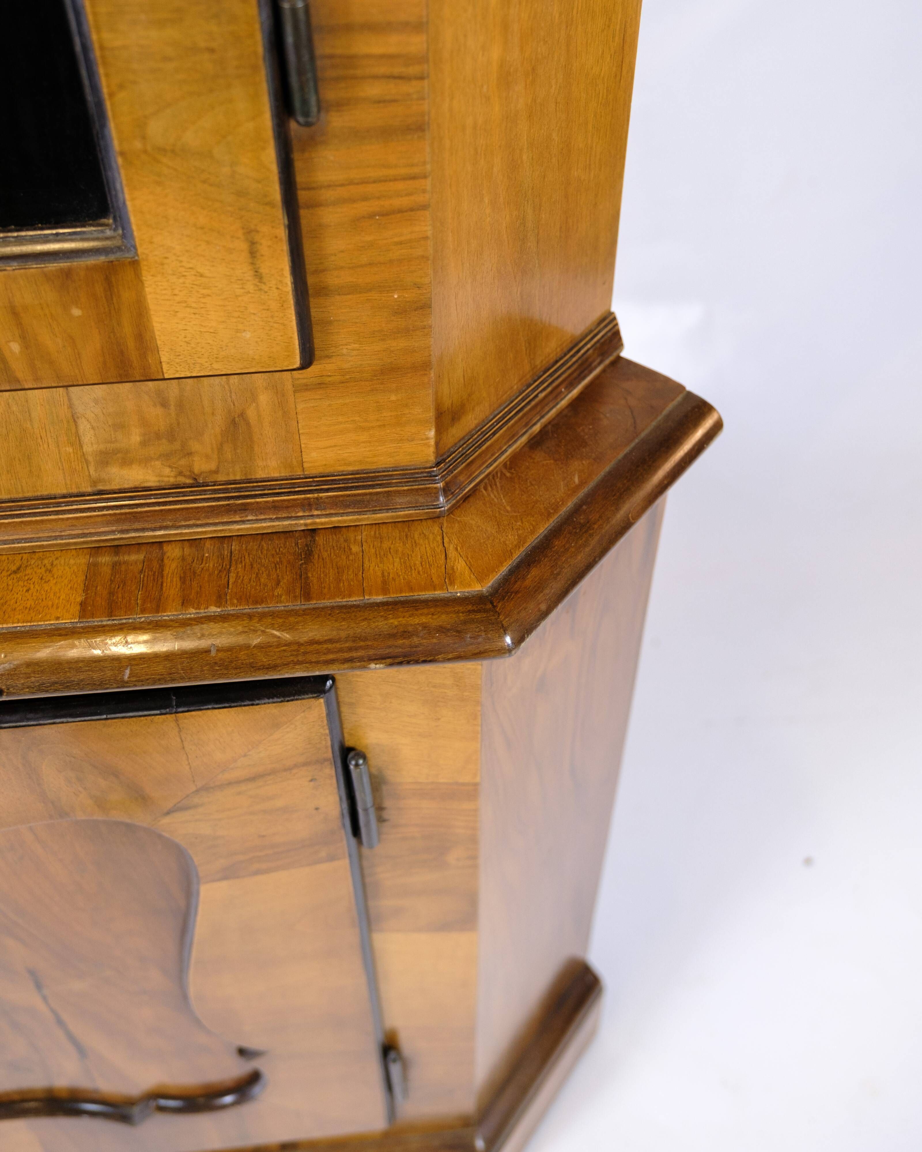 Antique display case/corner cabinet - Baroque style - walnut - glass door with bars - circa 1900
