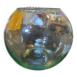 Vase boule ancien vert soufflé