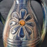 Pair of Vases with Two Rotating Handles - Flemish Pottery