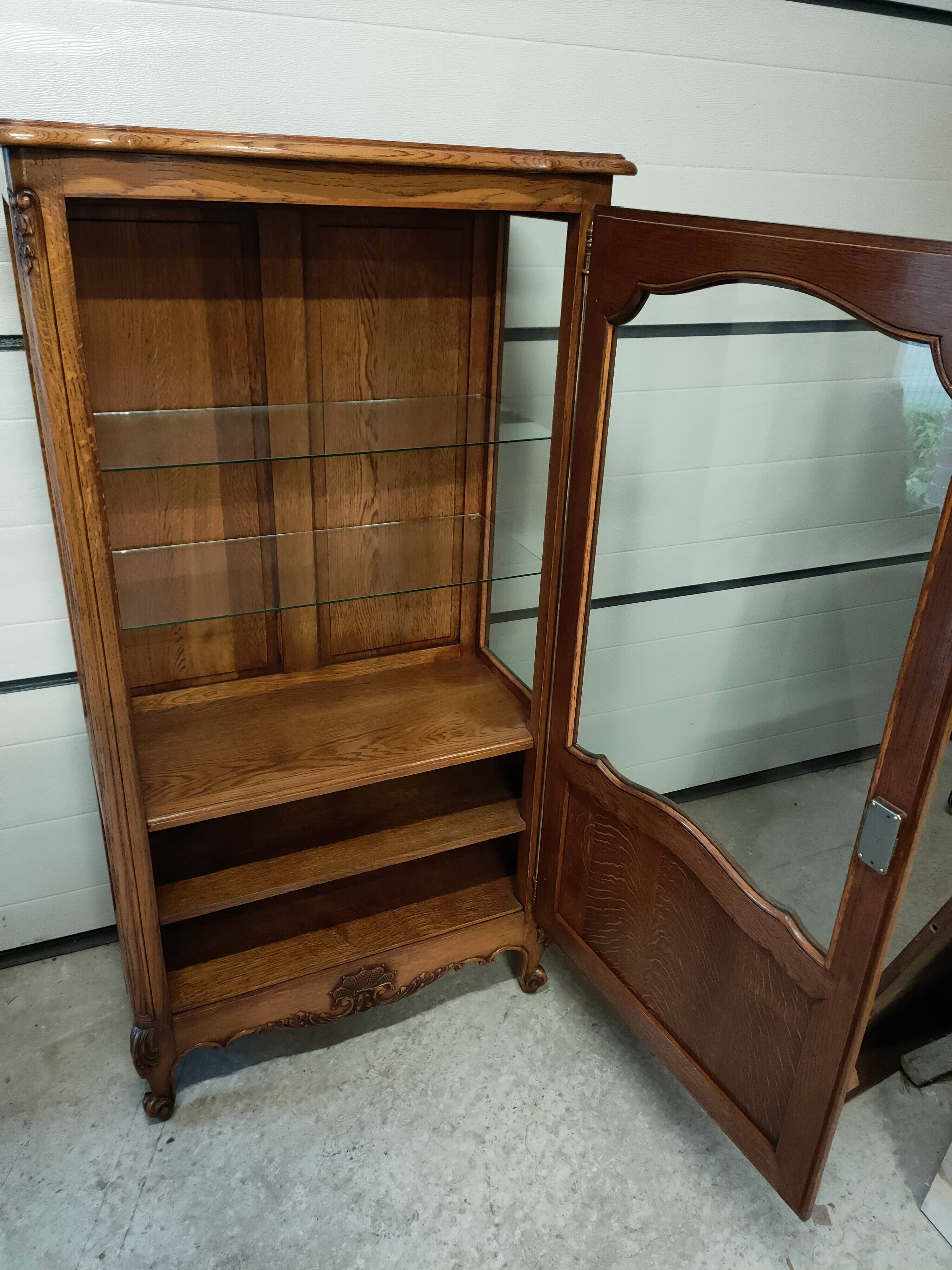 Louis XV style oak display case