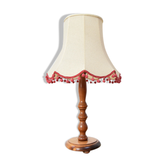 Lampe de table en bois du milieu du siècle, années 1970.