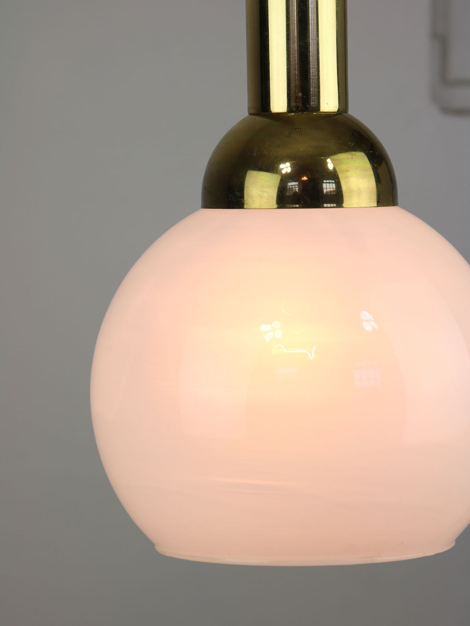 Vintage gold & opaline pendant lamp