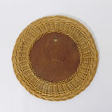 Round wicker mirror, 34cm