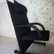 Vintage Black Canvas Highback T-Line Armchair by Burkhard Vogtherr by Arflex, 1984
