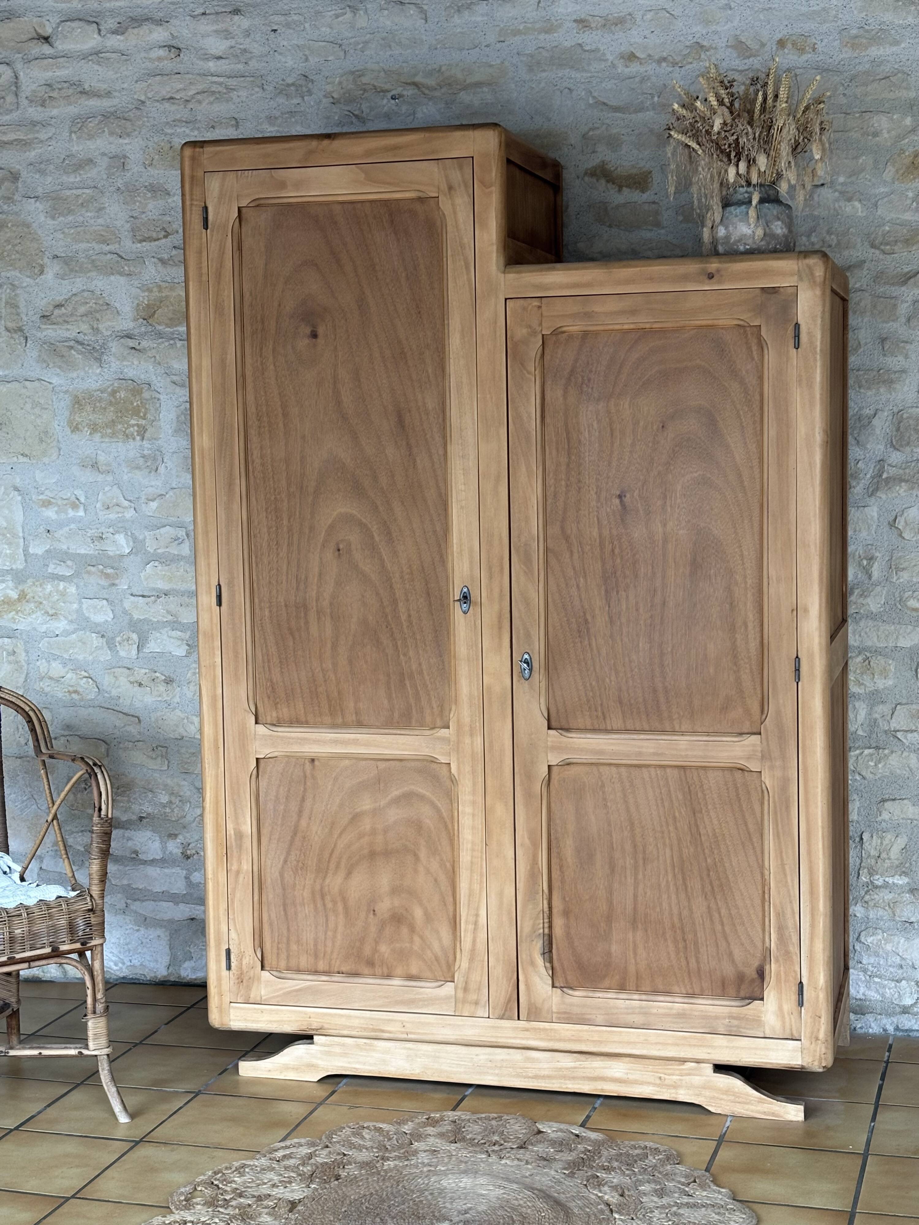Asymmetrical Wardrobe in Raw Wood