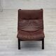 1970s, Danish loungechair by Farstrup, leather, canvas, bent wood.