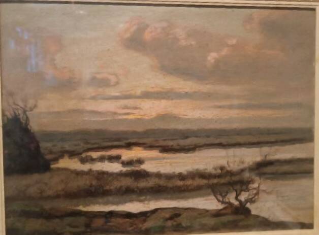 Landscape painting by Gino Romiti (Livorno 1881-1967)