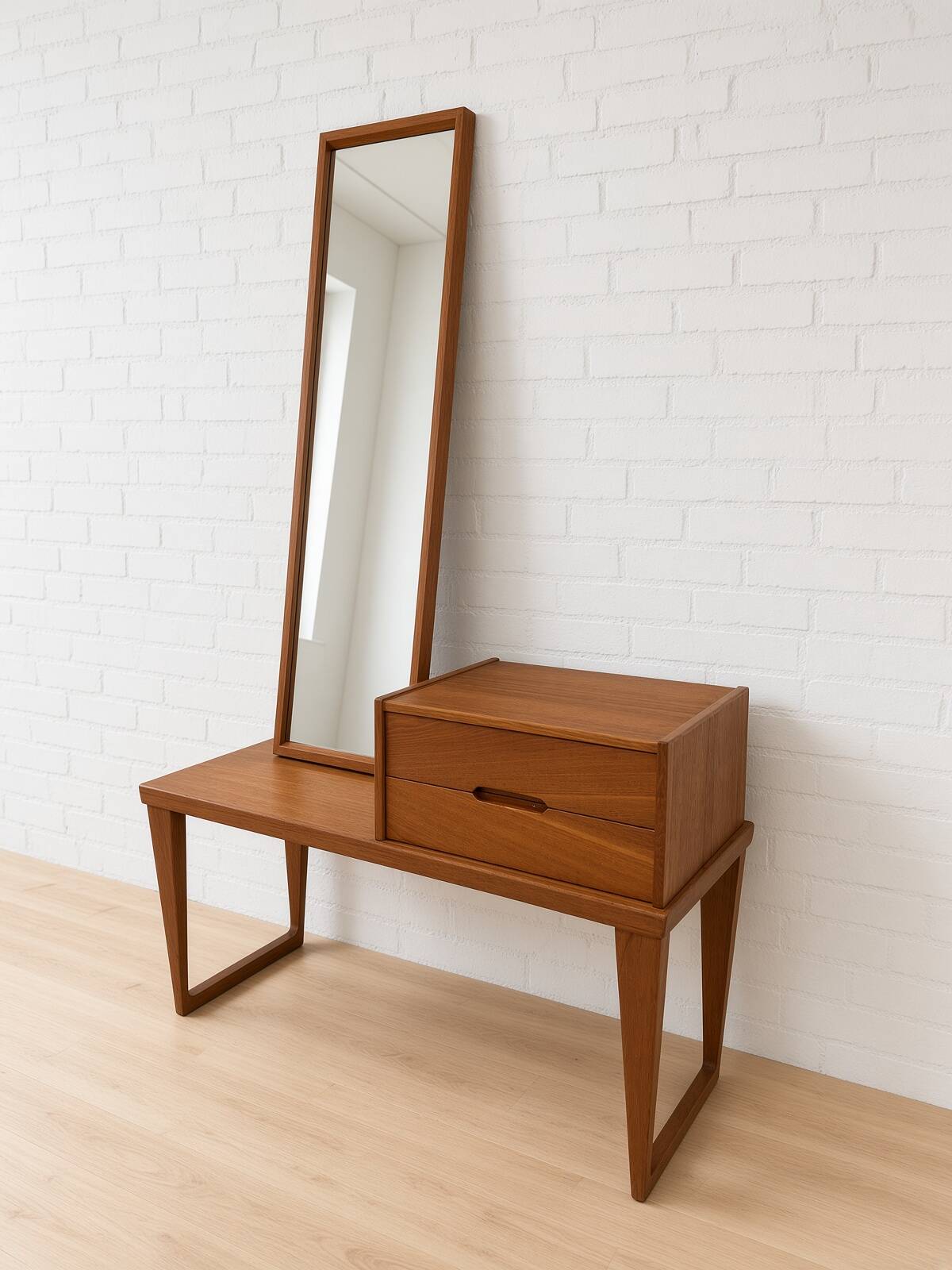 Bench and Mirror in Teak by Kai Kristiansen for Aksel Kjersgaard, 1960s