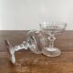 2 antique 19th-century blown glass champagne coupes with flat sides