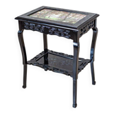 Table d'appoint antique avec plateau en céramique, années 1890.