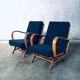 Mid-Century Modern Bentwood Lounge Chairs, Belgium, 1950s, Set of 2