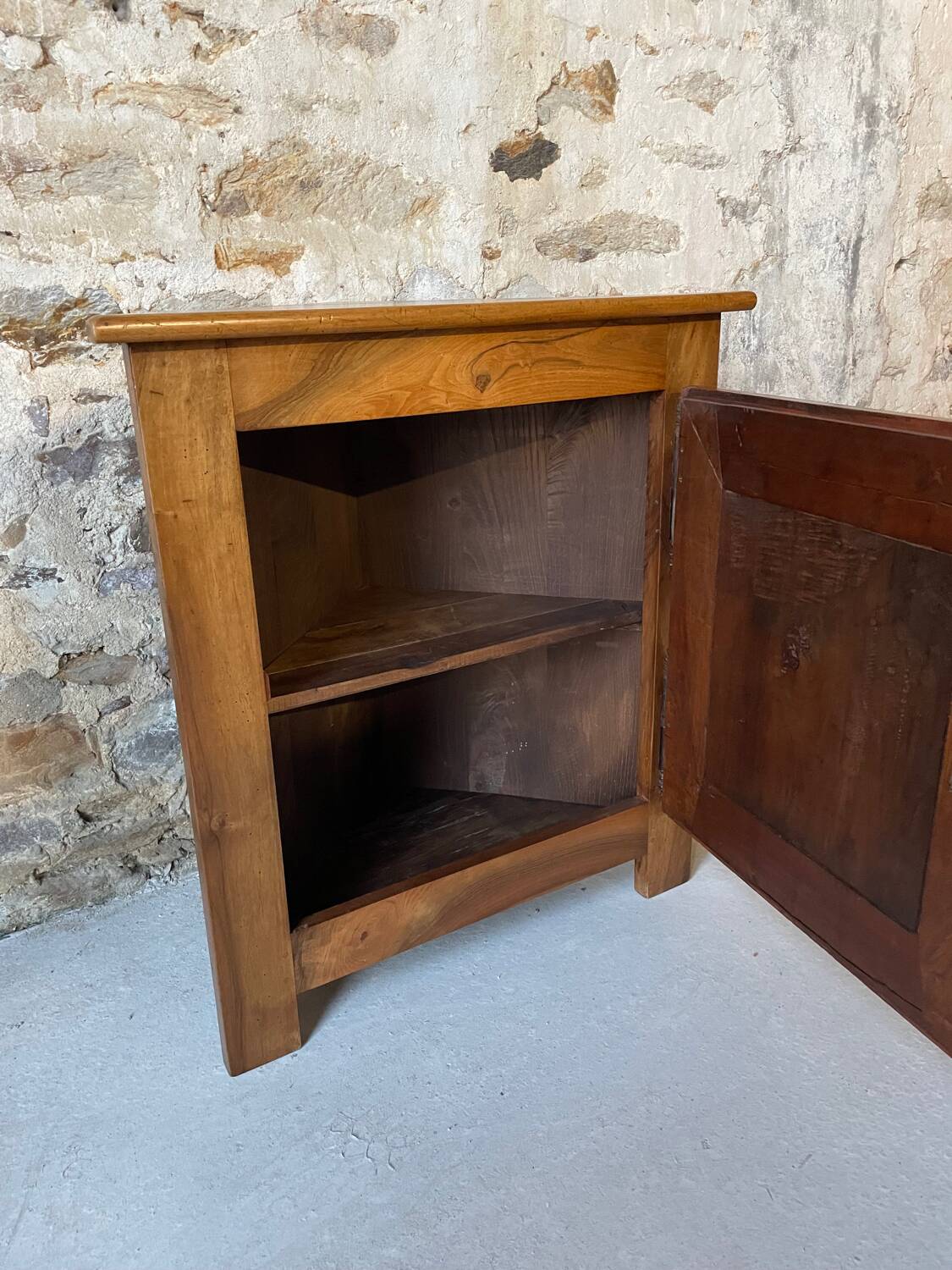 Antique corner unit in solid walnut