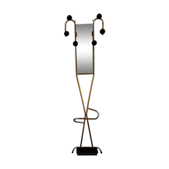 Coat rack on golden stand