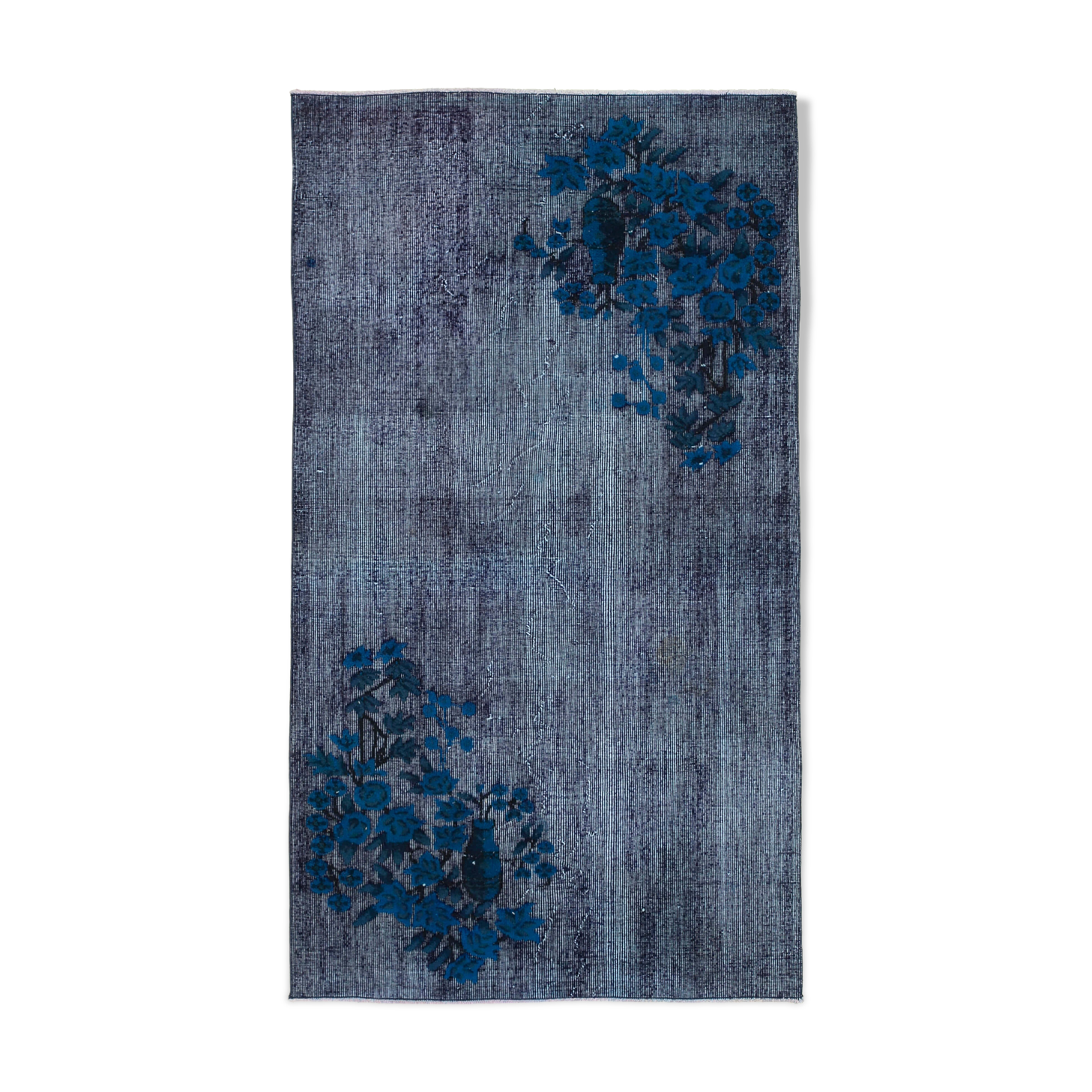 Hand-knotted vintage oriental 1980s 112 cm x 201 cm purple rug