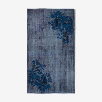 Tapis vintage oriental 1980s noué à la main 112 cm x 201 cm purple rug